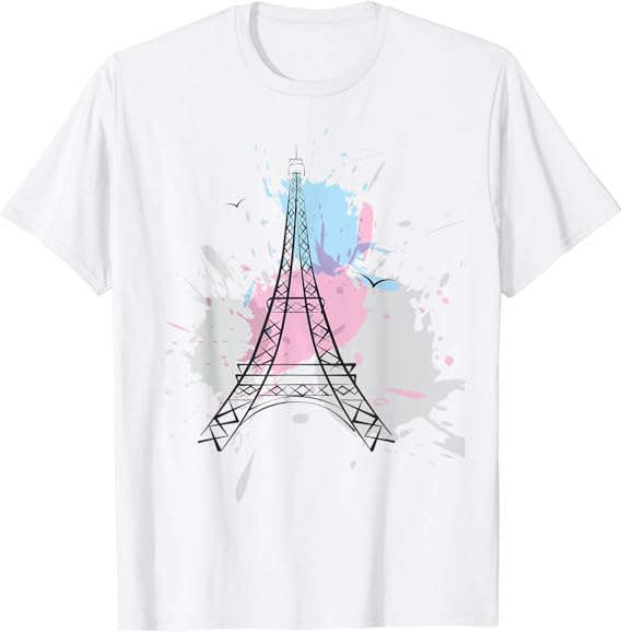 Art Paris Eiffel Tower TShirt Amazon.co.uk Fashion